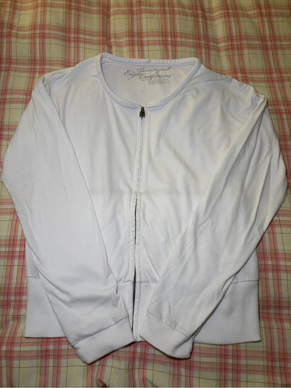 American Eagle Vintage Y2K White Full Zip Up